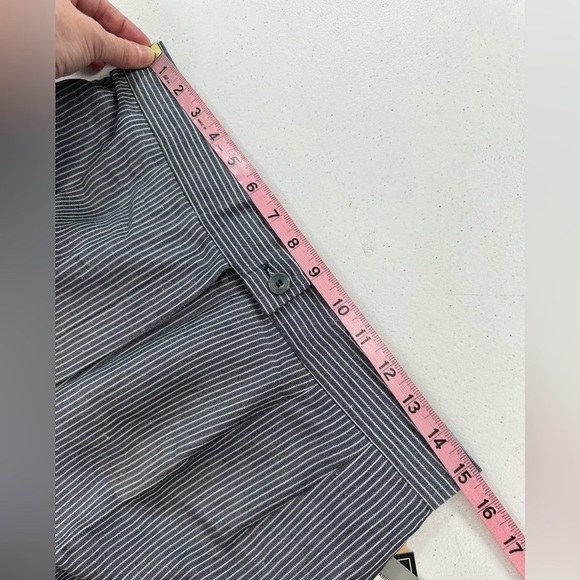Harve Benard Striped Linen Blend Cropped Pants Relaxed Pleated Trouser 12 Petite - Picture 5 of 11